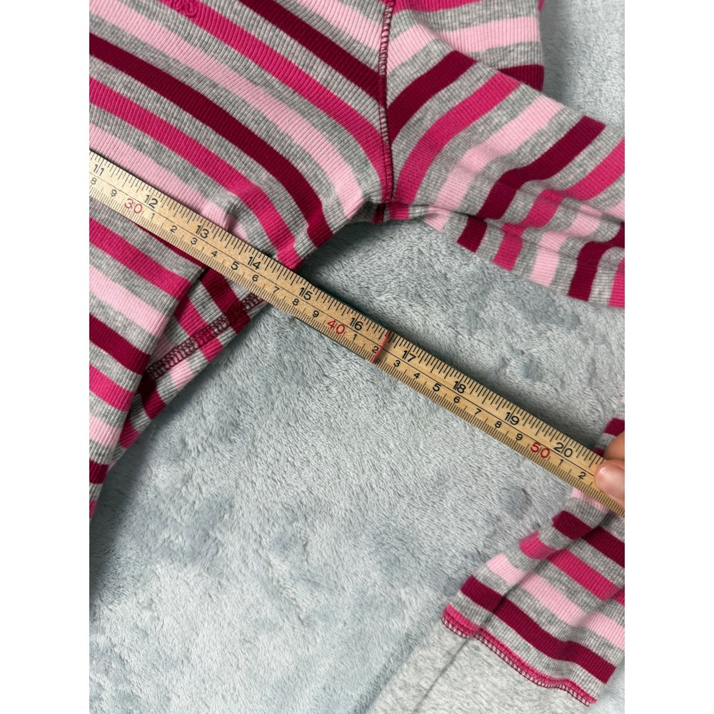 Aeropostale Womens XL Pink Striped Ribbed Henley Long Sleeve Top Stretch Cotton - Picture 4 of 6